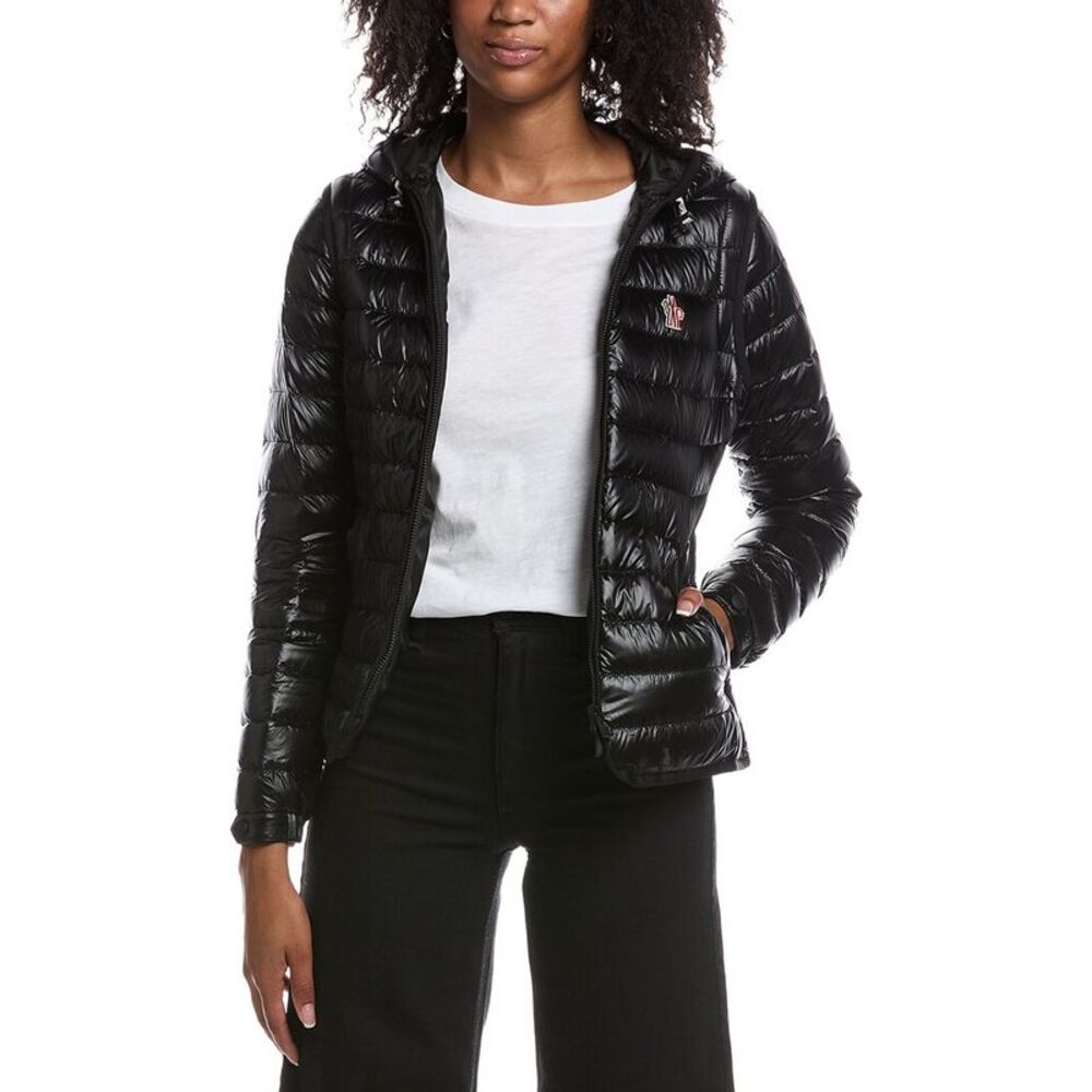 Moncler Womens  Grenoble Karura 2-In-1 Hooded Short Down Jacket, Black